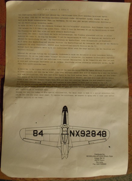 Bell P-39 Cobra II Racer